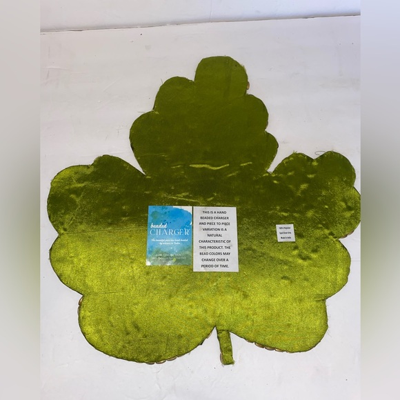 Set of 4 Vintage Hand Beaded Leaf Chargers - Picture 6 of 9